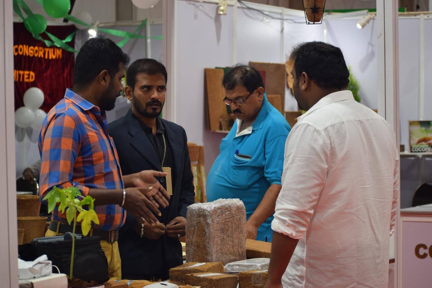 Coir Pith Blocks Stacked in Warehouse