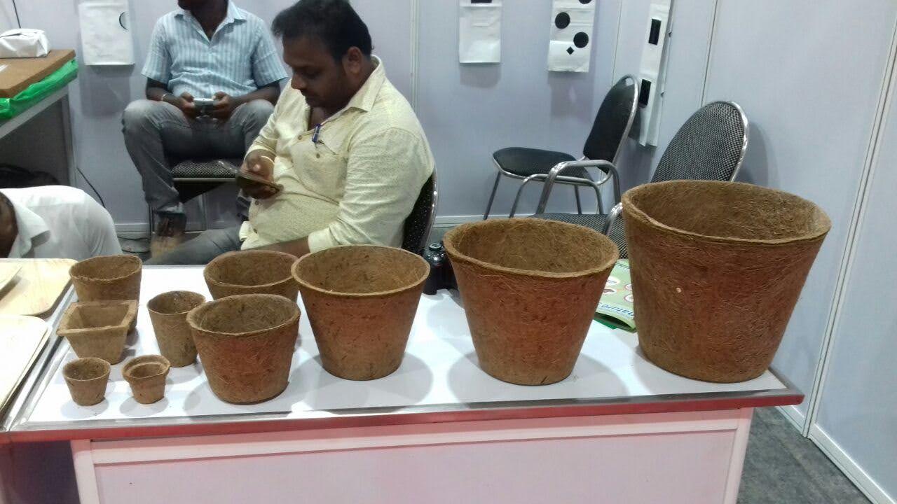 Coir Pith Blocks Stacked in Warehouse