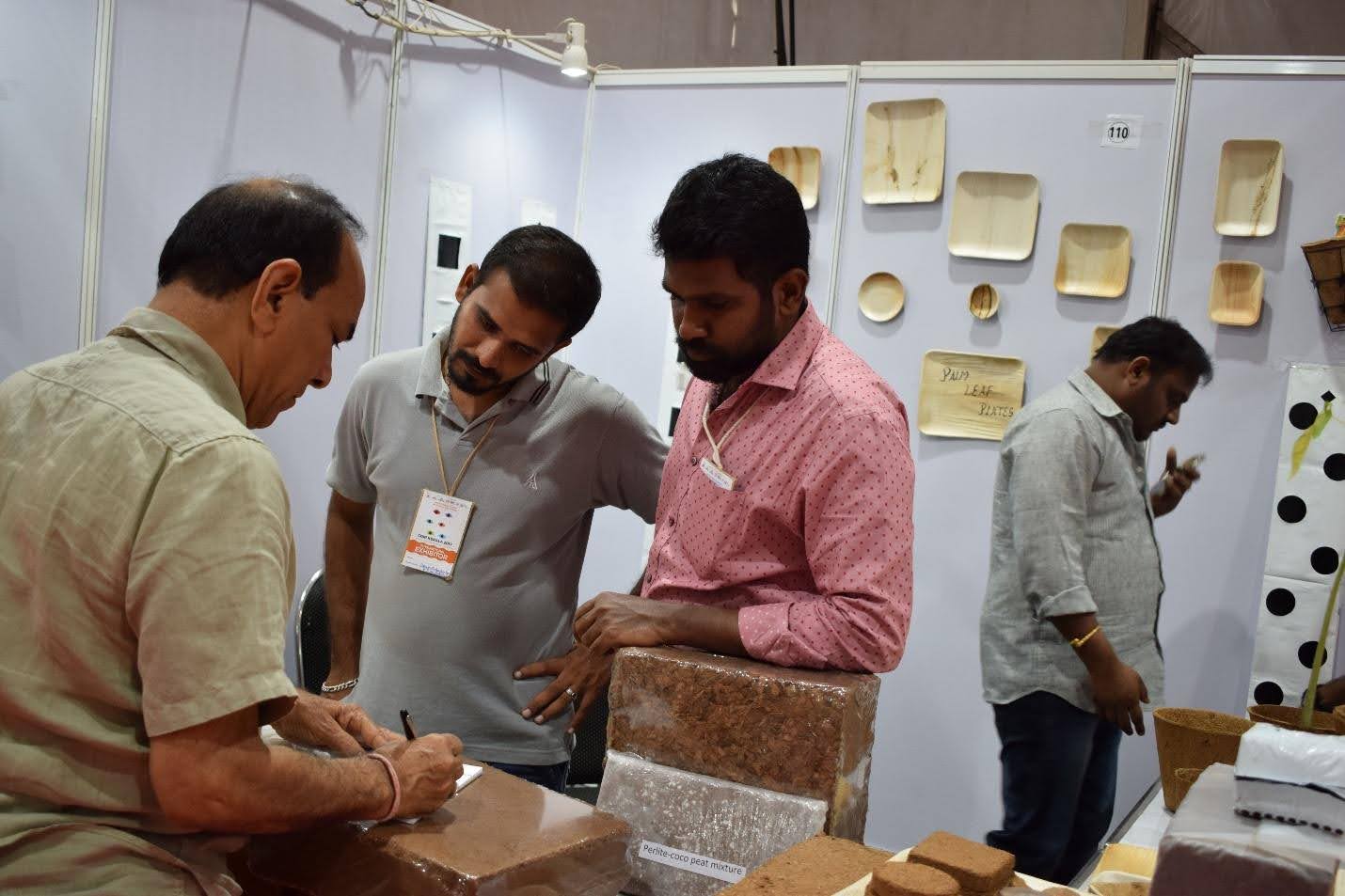 Coir Pith Blocks Stacked in Warehouse