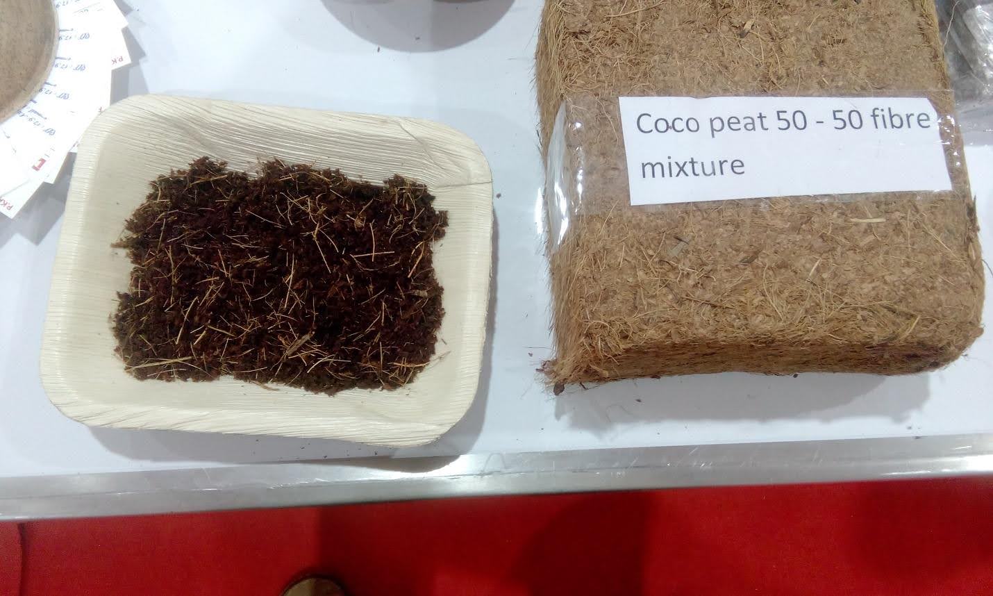 Coir Pith Blocks Stacked in Warehouse